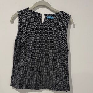 Elegant Black and White Sleeveless Blouse